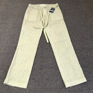 Lucky Brand Mid Rise Utility Straight Pants Women 25 Desert Sage Drawstring Tie